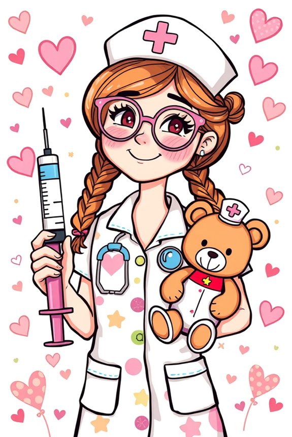 playful nurse character design