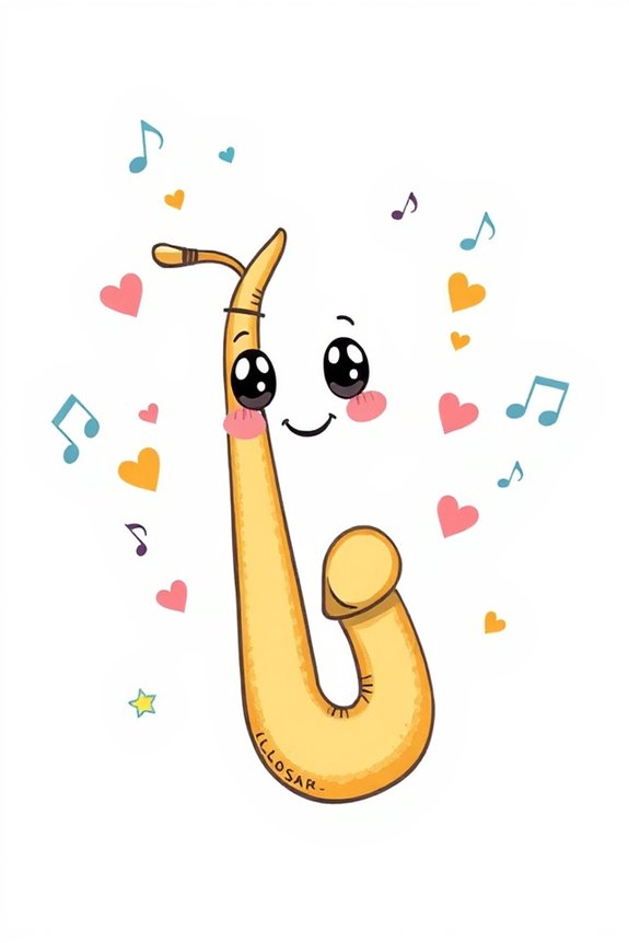 playful saxophone drawing idea