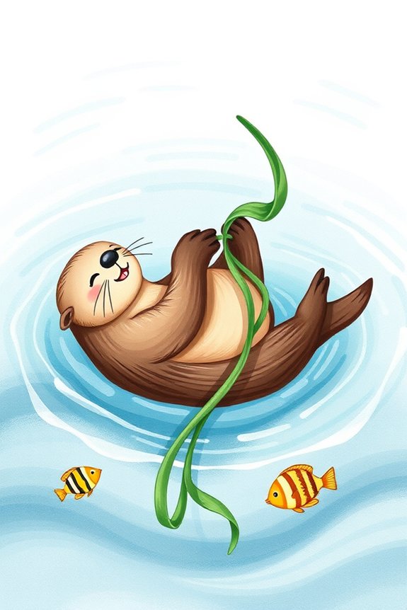 playful sea otter artwork