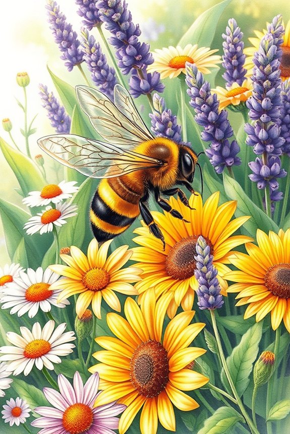 pollinators in vibrant gardens