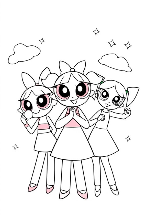 powerpuff girls line art