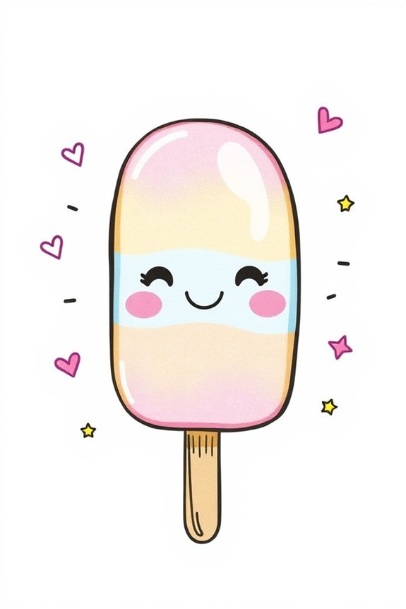 quirky faced popsicle drawing project