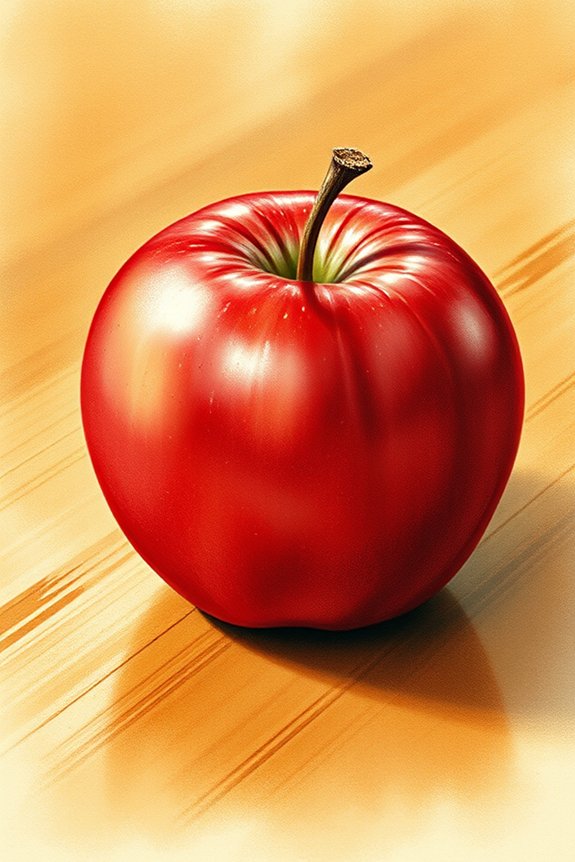 realistic apple drawing project