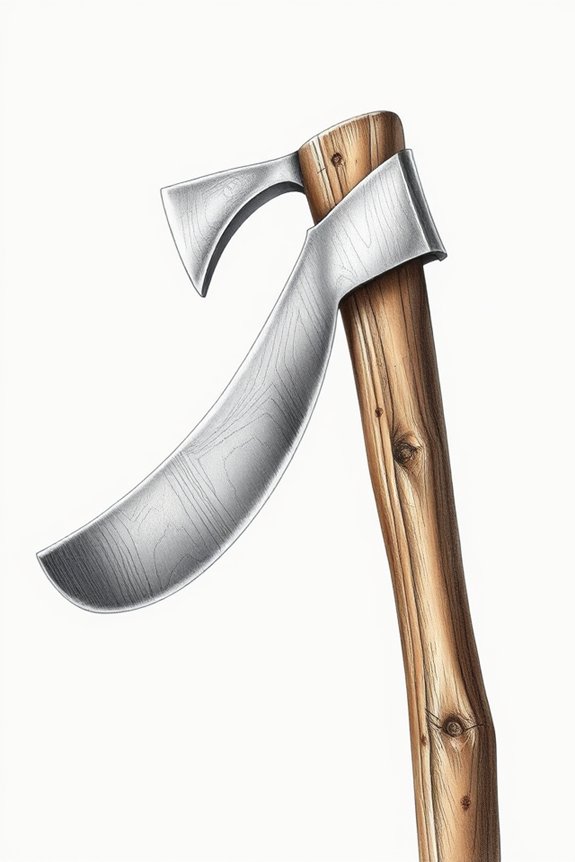 realistic axe drawing project
