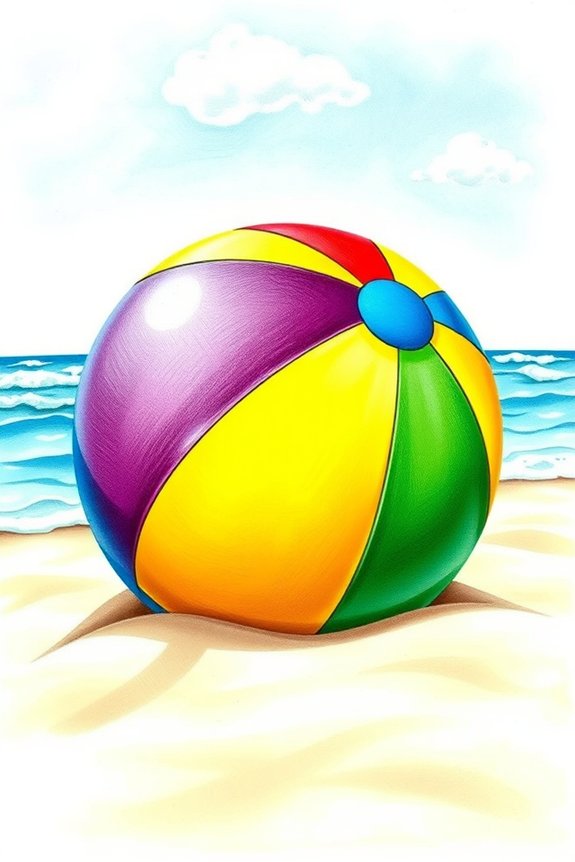 realistic beach ball drawing