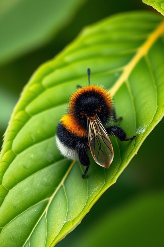realistic bumblebee on leaf