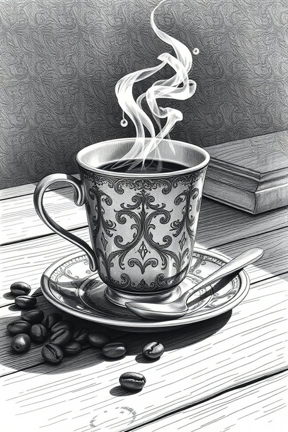realistic coffee cup art