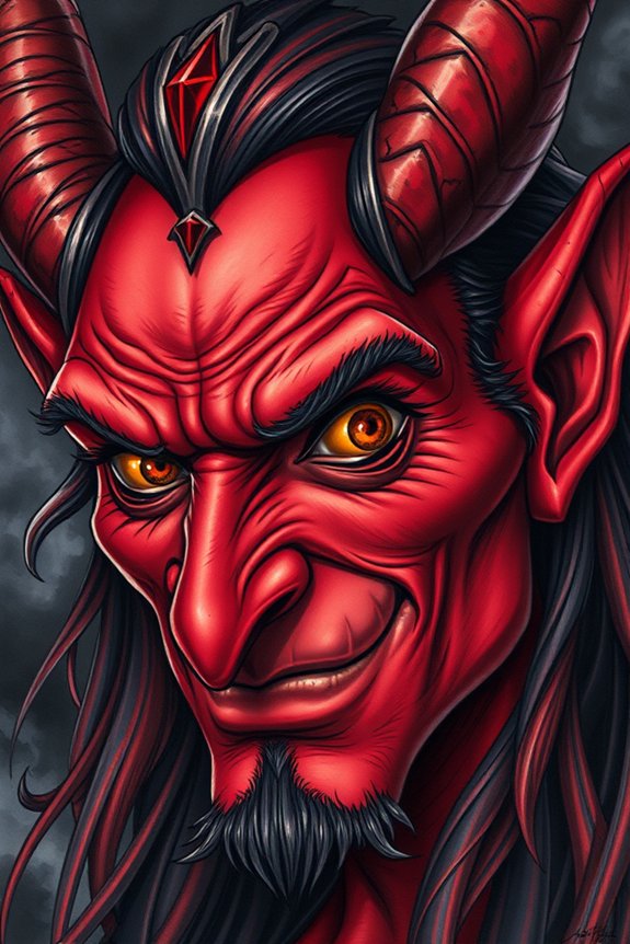realistic devil portrait drawing