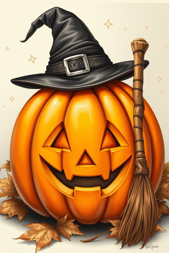 realistic halloween pumpkin drawing