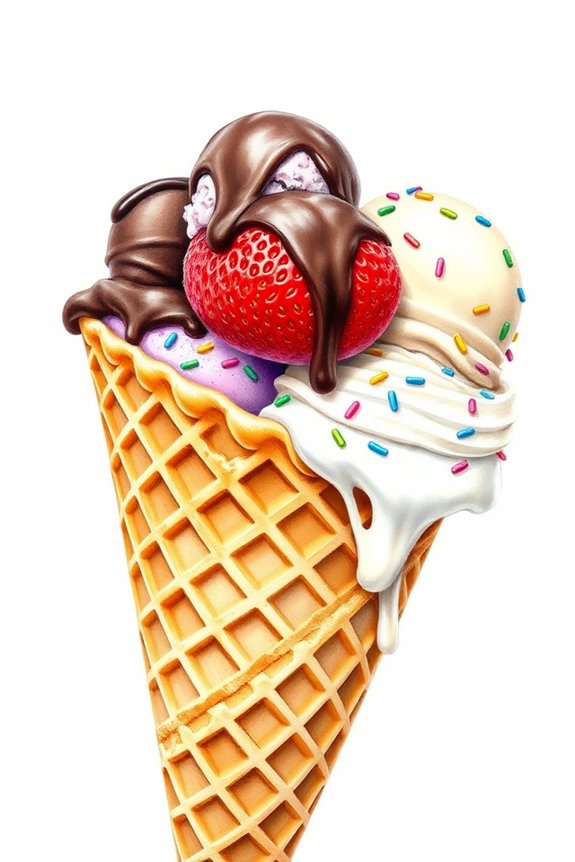 realistic ice cream drawing