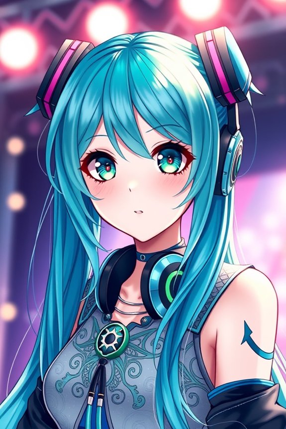 realistic miku portrait drawing