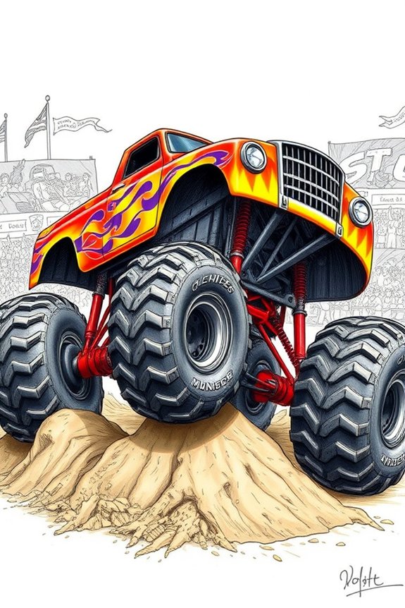 realistic monster truck illustration