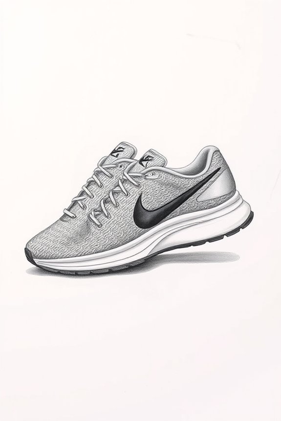realistic nike shoe drawing