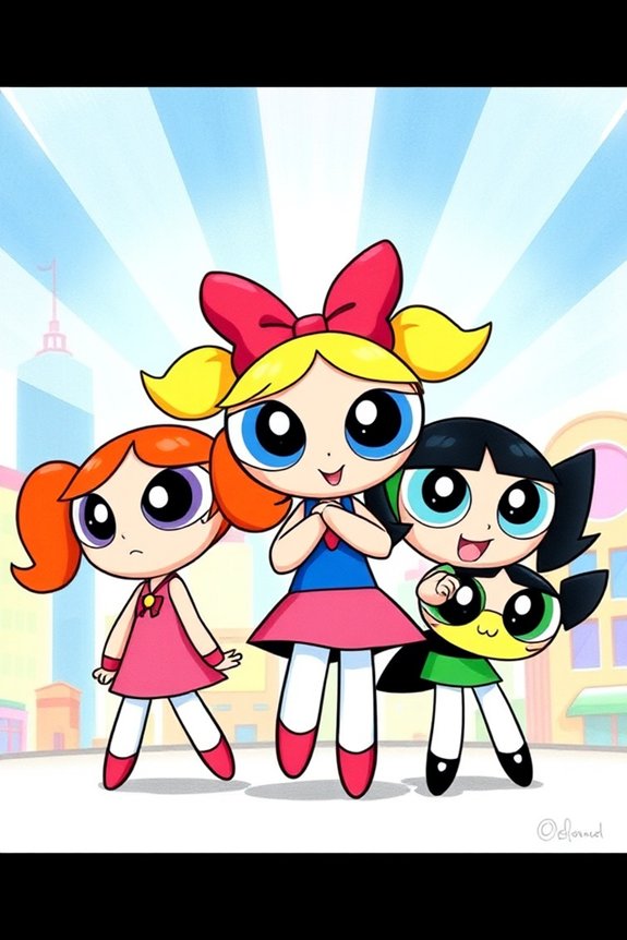 realistic powerpuff girls drawing