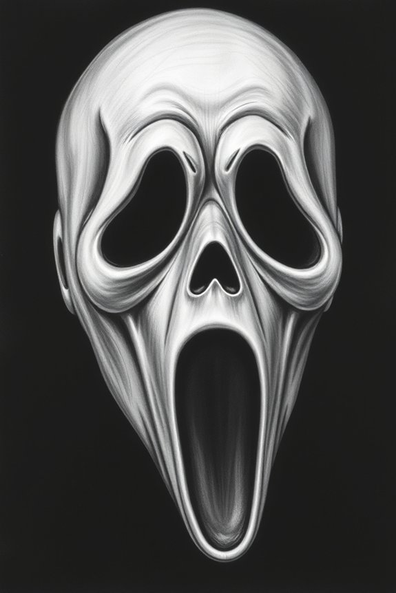 realistic scream mask drawing