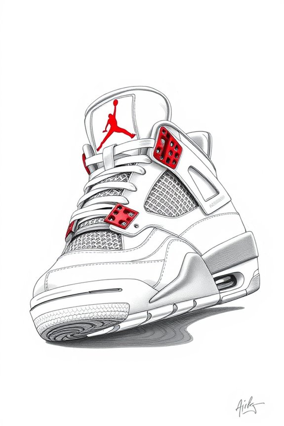 realistic sneaker drawing project