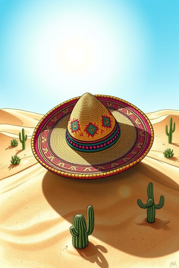 realistic sombrero desert drawing