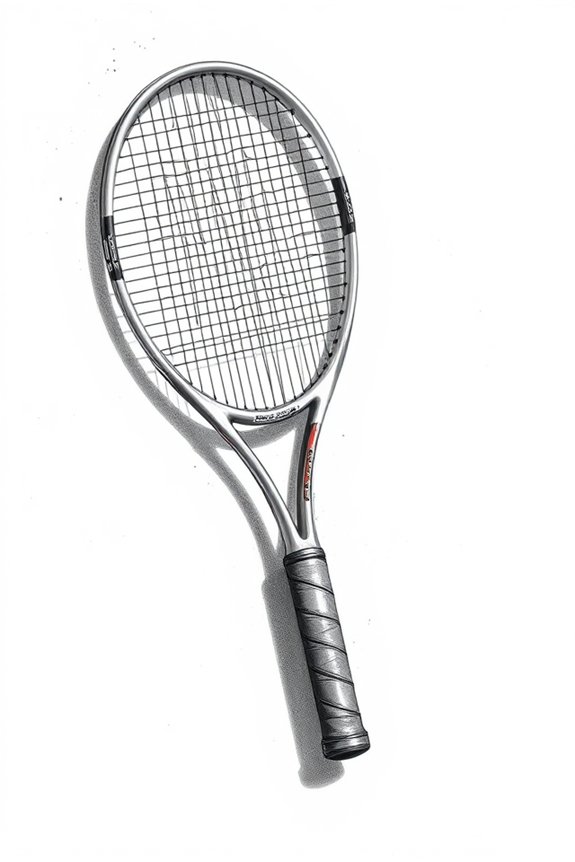 realistic tennis racket sketch