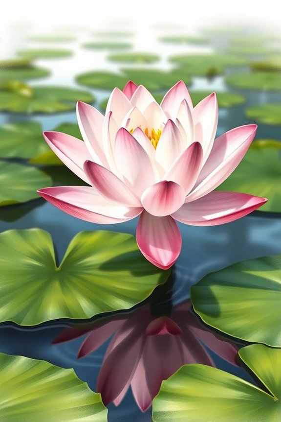 realistic water lily artwork