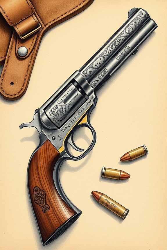 retro pistol drawing project