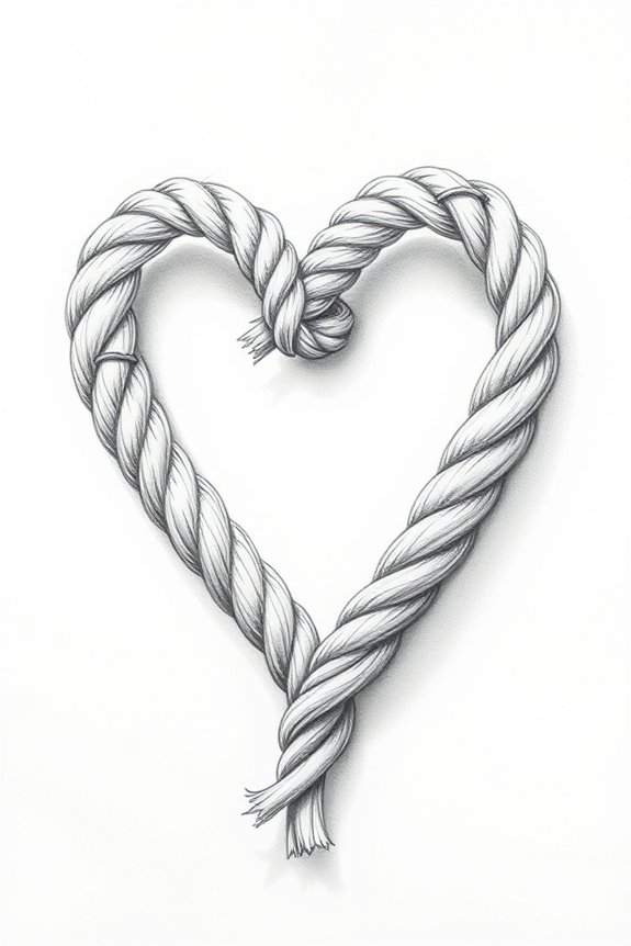 rope heart symbolizing love