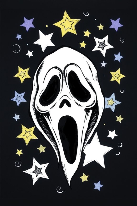 scream mask star drawing