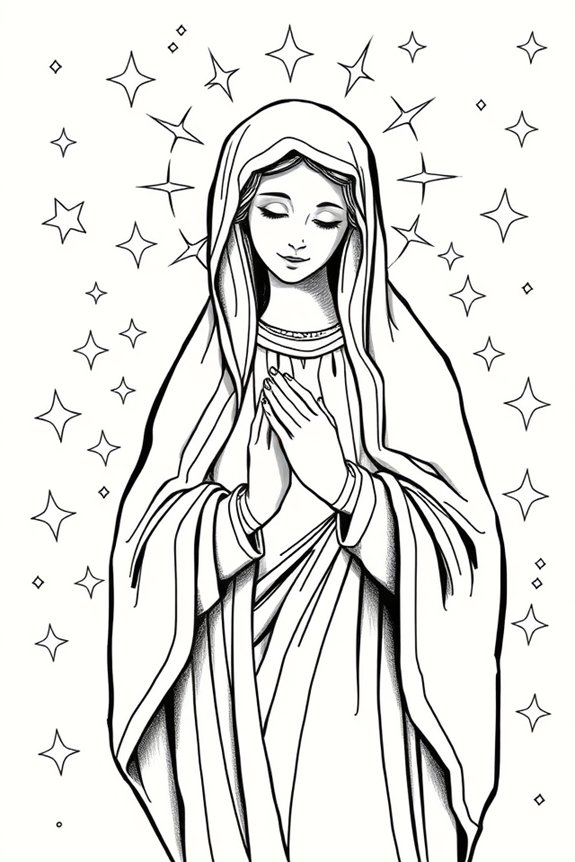 serene minimalist virgin mary