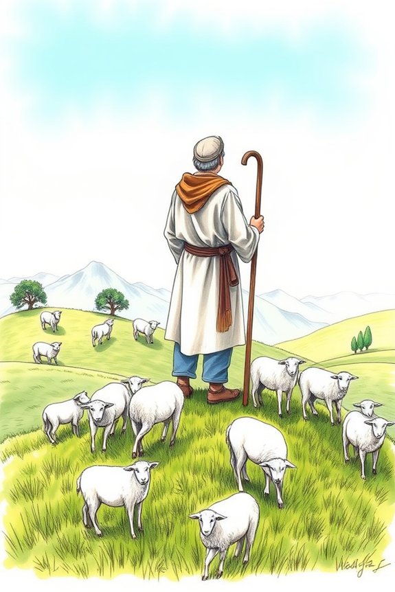 shepherd s gentle care depicted