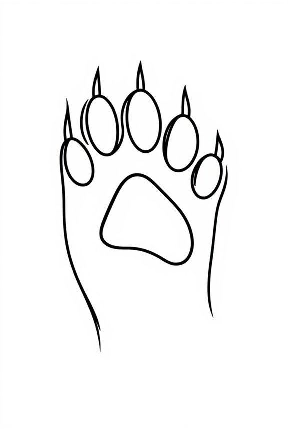 simple cat paw drawing