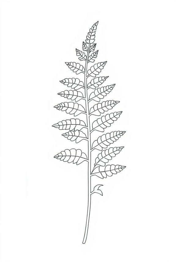 simple fern line drawing