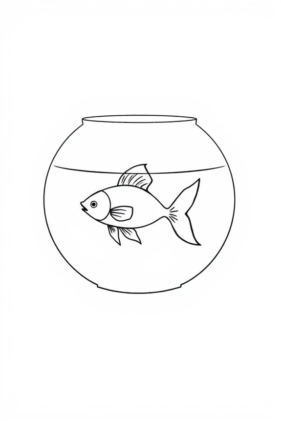 simple fish bowl drawing