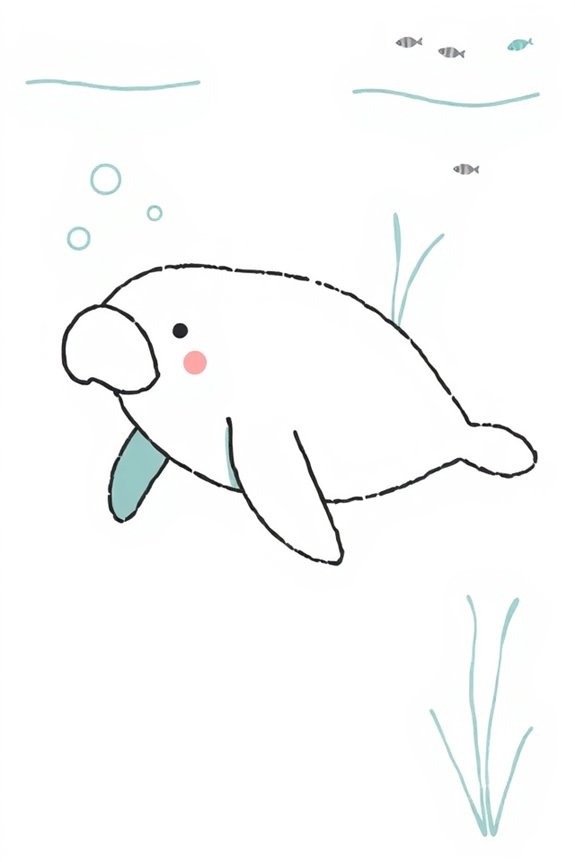 simple manatee drawing project