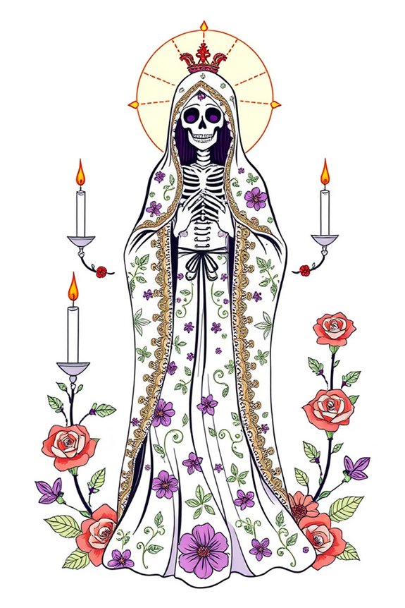 simple santa muerte sketching project
