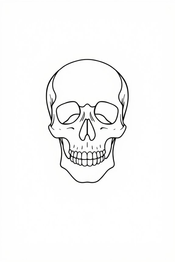 simple skeleton head drawing