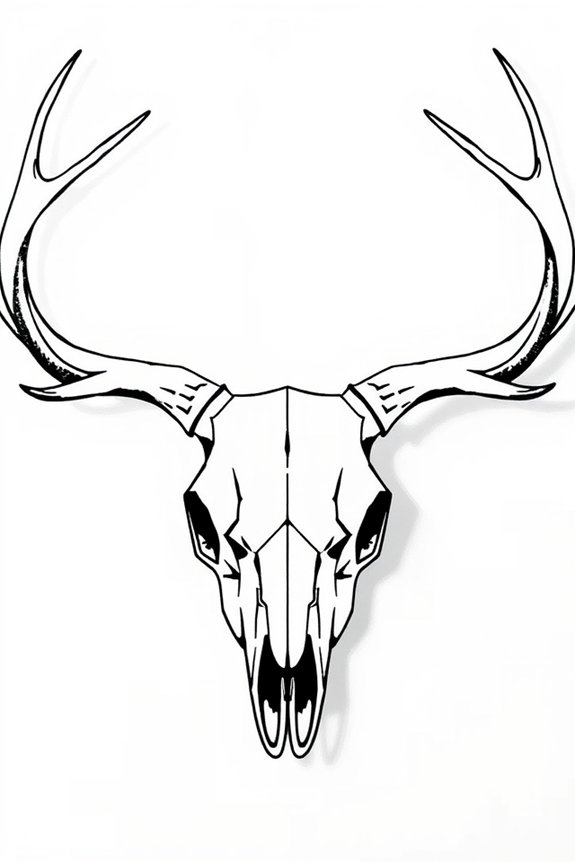 simplifying deer skull drawing