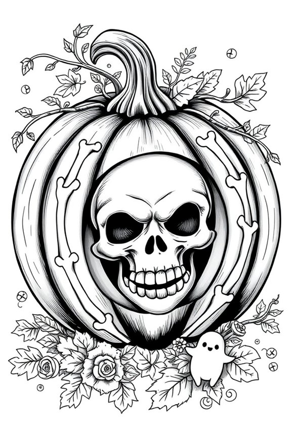 skeleton pumpkin art project