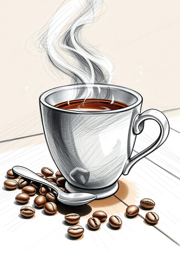 sketching a coffee cup