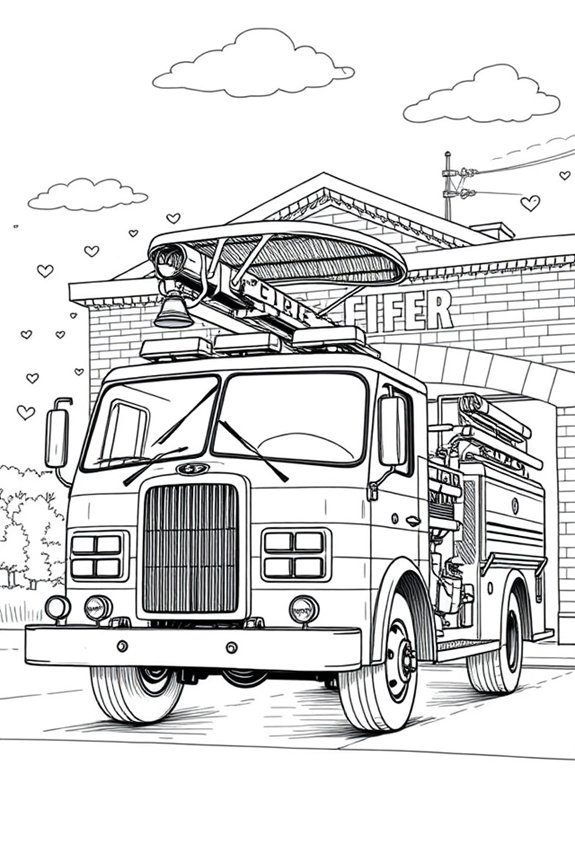 sketching dynamic fire trucks