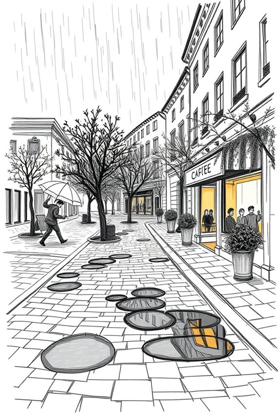 sketchy rainy day charm