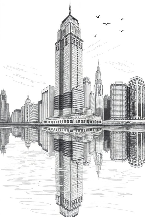 skyscraper reflection art project