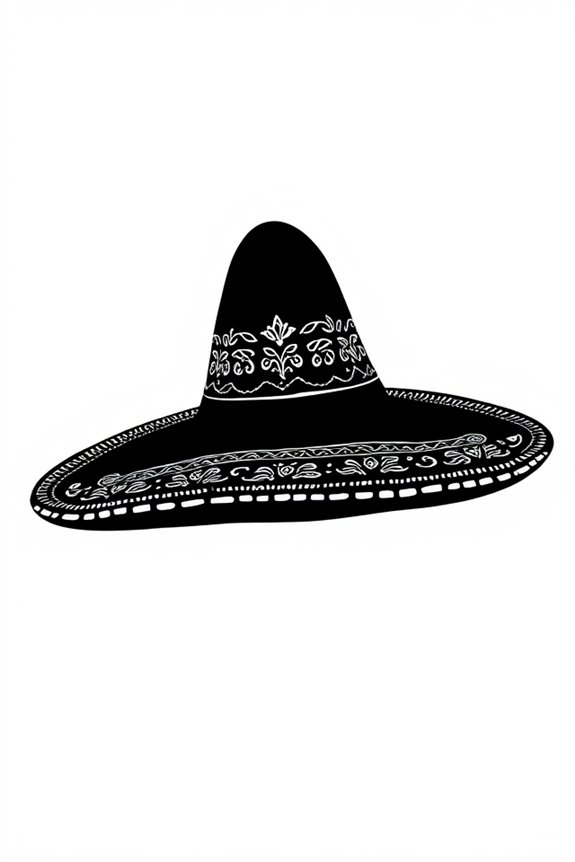 sombrero silhouette drawing project