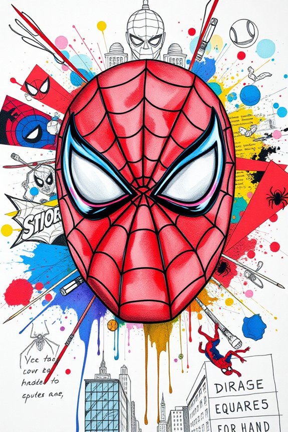 spider man mask collage project