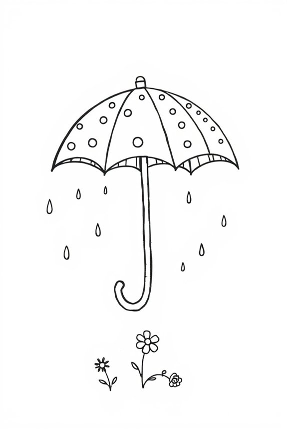 springtime umbrella doodle project