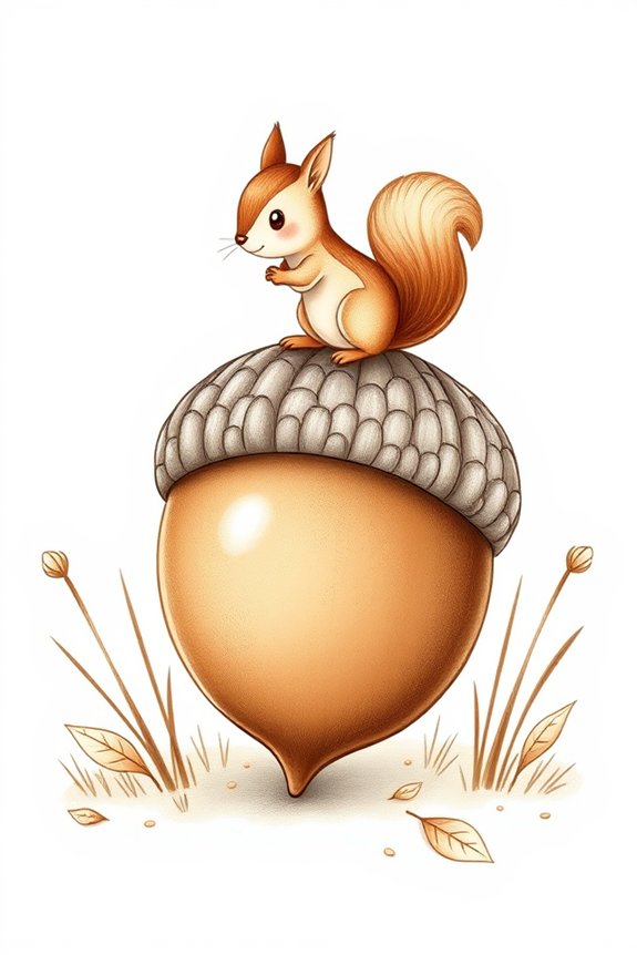 squirrel and acorn illustration