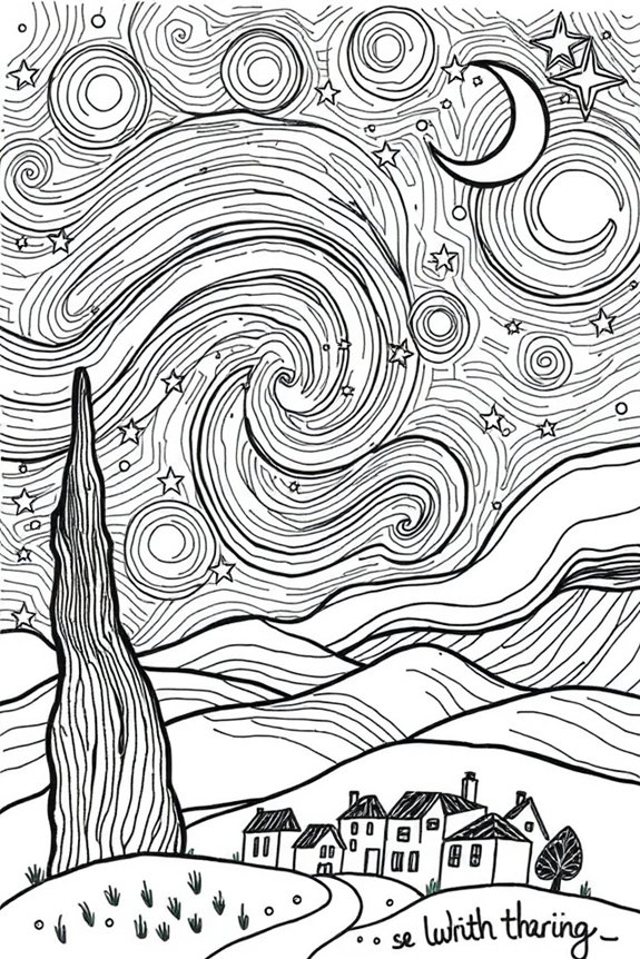 starry night doodle project