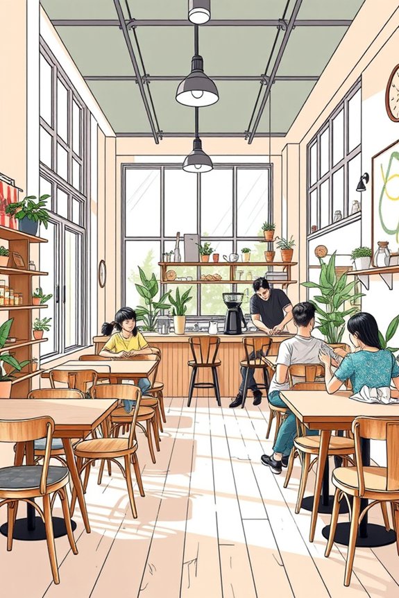 stylized coffee shop perspective