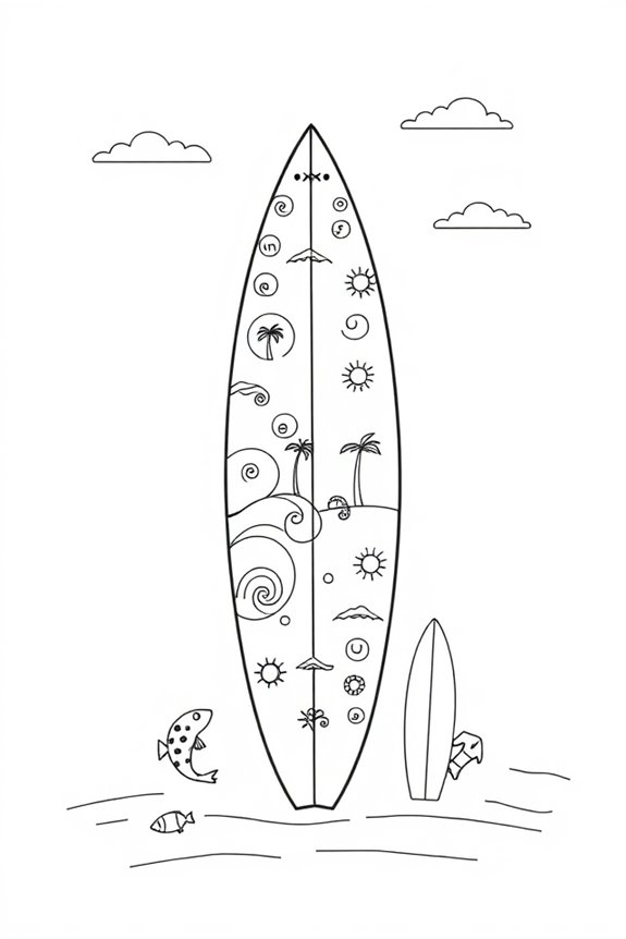 surfboard doodle art project