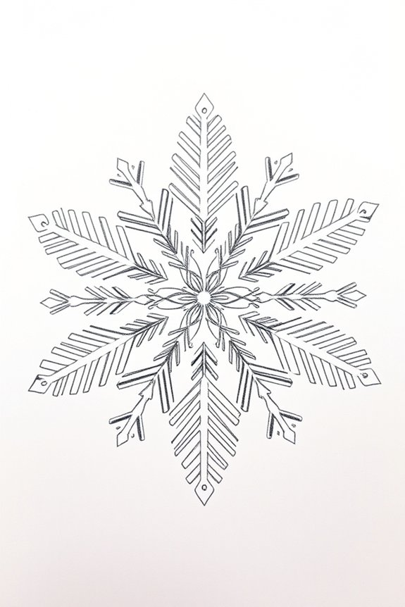 symmetrical artistic snowflake design