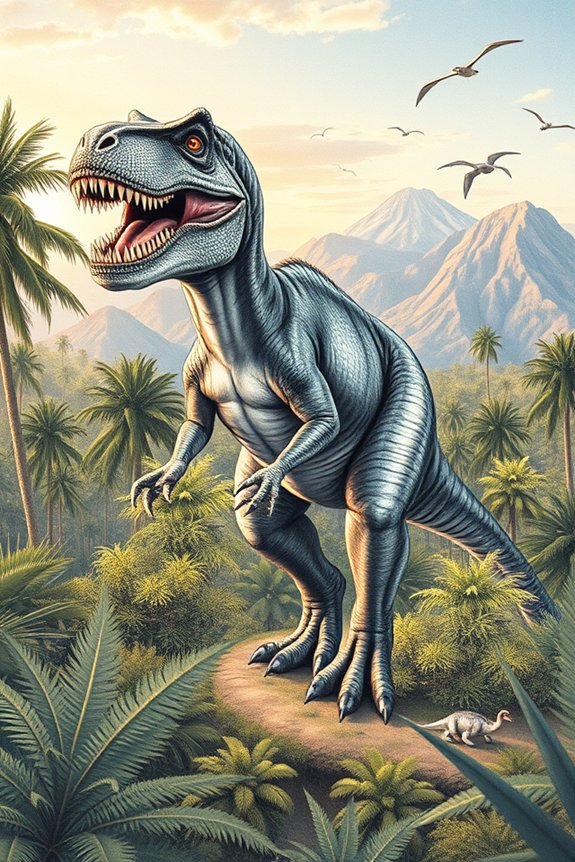 t rex drawing in nature