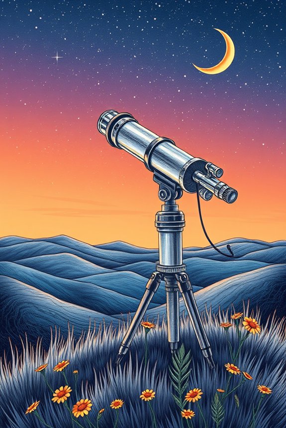 telescope drawing hillside project